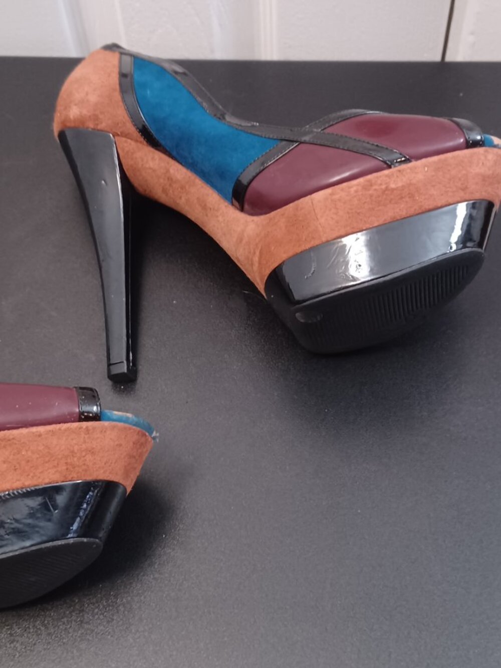 Jessica Simpson Multi Color Heels Peep Toe Pumps Size 7.5